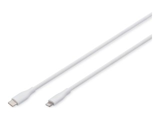 Digitus Lightning silicone connection cable, USB-C - Lightning, 1m | AK-600110-010-W