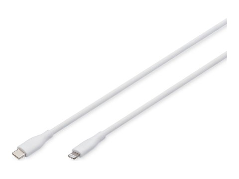 Digitus Lightning silicone connection cable, USB-C - Lightning, 1m | AK-600110-010-W Digitus Lightning silicone connection cable, USB-C - Lightning, 1m | AK-600110-010-W