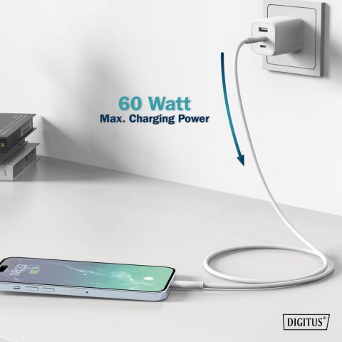 Digitus Silicone Connection Cable | AK-300341-010-W | USB-C to USB-C Digitus Silicone Connection Cable | AK-300341-010-W | USB-C to USB-C