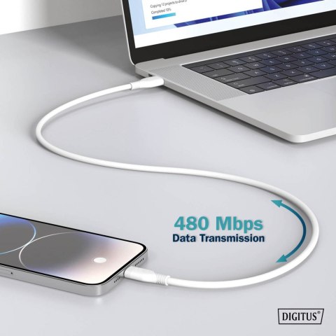 Digitus Silicone Connection Cable | AK-300341-010-W | USB-C to USB-C Digitus Silicone Connection Cable | AK-300341-010-W | USB-C to USB-C