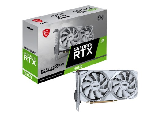 MSI GeForce RTX 3050 VENTUS 2X XS WHITE 8G OC | NVIDIA | 8 GB | GeForce RTX 3050 | GDDR6 | HDMI ports quantity 1 | 128-bit MSI GeForce RTX 3050 VENTUS 2X XS WHITE 8G OC | NVIDIA | 8 GB | GeForce RTX 3050 | GDDR6 | HDMI ports quantity 1 | 128-bit