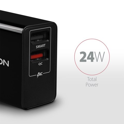 AXAGON Dual wallcharger 240V/2x USB port QC3.0/AFC/FCP and 5V-1.2A, 24W | ACU-QS24 AXAGON Dual wallcharger 240V/2x USB port QC3.0/AFC/FCP and 5V-1.2A, 24W | ACU-QS24