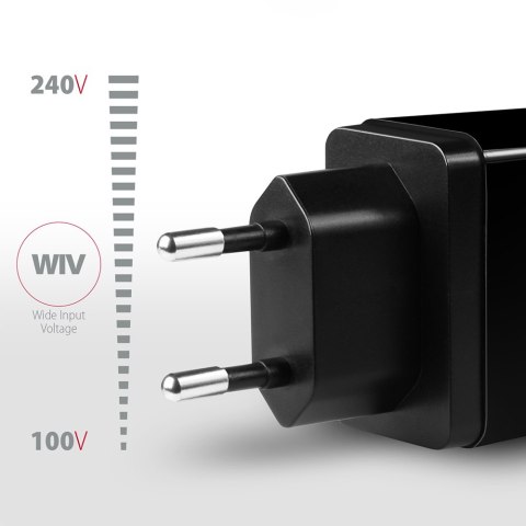 AXAGON Dual wallcharger 240V/2x USB port QC3.0/AFC/FCP and 5V-1.2A, 24W | ACU-QS24 AXAGON Dual wallcharger 240V/2x USB port QC3.0/AFC/FCP and 5V-1.2A, 24W | ACU-QS24