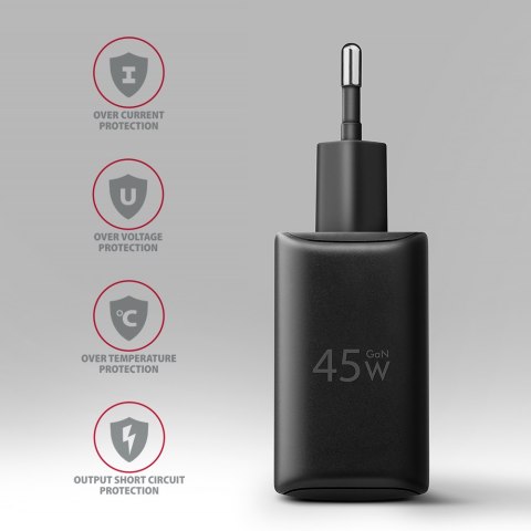AXAGON GaN wallcharger 2x port (USB-A + USB-C), PD3.0/PPS/QC4+/SFC2.0/AFC/SCP/FCP/Apple, 45W | ACU-PQ45 AXAGON GaN wallcharger 2x port (USB-A + USB-C), PD3.0/PPS/QC4+/SFC2.0/AFC/SCP/FCP/Apple, 45W | ACU-PQ45