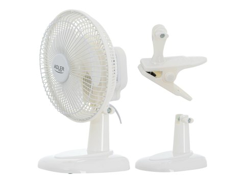 Adler | Fan with clip | AD 7317 | Table Fan | White | Diameter 15 cm | Number of speeds 2 | 30 W | No Adler | Fan with clip | AD 7317 | Table Fan | White | Diameter 15 cm | Number of speeds 2 | 30 W | No