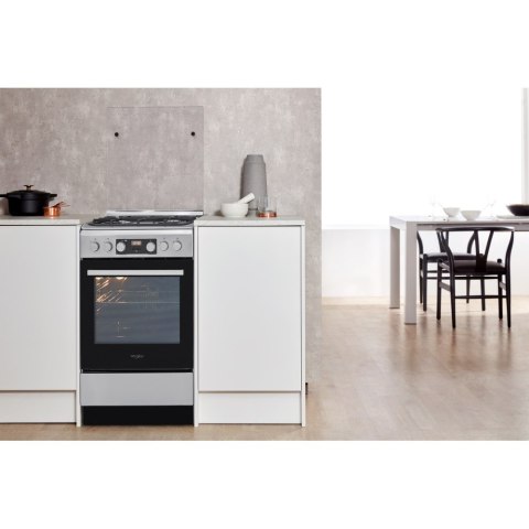 Whirlpool Cooker | WS5G8CHX/E/1 | Hob type Gas | Oven type Electric | Stainless steel | Width 50 cm | LED | Depth 60 cm | 60 L Whirlpool Cooker | WS5G8CHX/E/1 | Hob type Gas | Oven type Electric | Stainless steel | Width 50 cm | LED | Depth 60 cm | 60 L