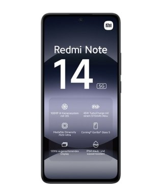 Xiaomi Redmi | Note 14 | Midnight Black | 6.67 " | AMOLED | 1080 x 2400 pixels | Mediatek | Dimensity | Internal RAM 8 GB | 256