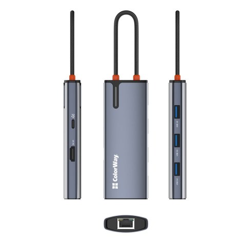 ColorWay 6-in-1 Docking Station | CW-HUB02 | 100 W ColorWay 6-in-1 Docking Station | CW-HUB02 | 100 W