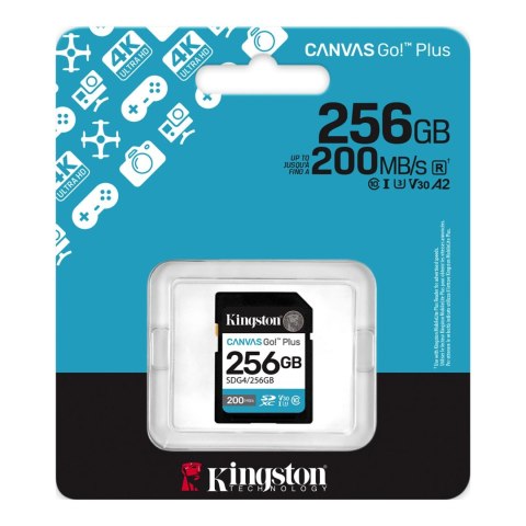 Kingston | Canvas Go! Plus | 256 GB | SD | Flash memory class Class 10, UHS-I, U3, V30 Kingston | Canvas Go! Plus | 256 GB | SD | Flash memory class Class 10, UHS-I, U3, V30