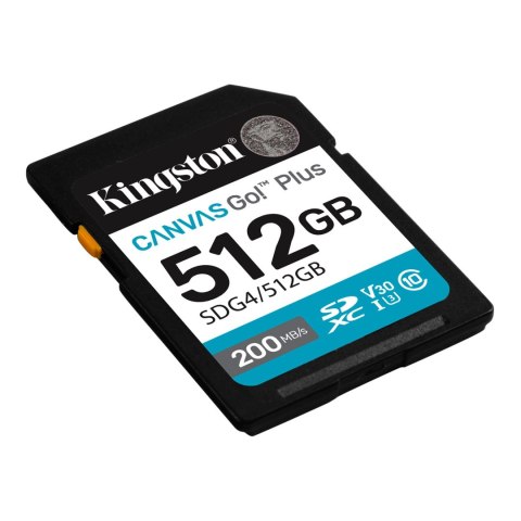 Kingston | Canvas Go! Plus | 512 GB | SD | Flash memory class Class 10, UHS-I, U3, V30 Kingston | Canvas Go! Plus | 512 GB | SD | Flash memory class Class 10, UHS-I, U3, V30