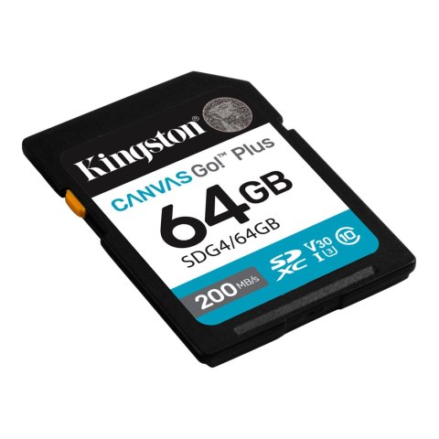 Kingston | Canvas Go! Plus | 64 GB | SD | Flash memory class Class 10, UHS-I, U3, V30 Kingston | Canvas Go! Plus | 64 GB | SD | Flash memory class Class 10, UHS-I, U3, V30