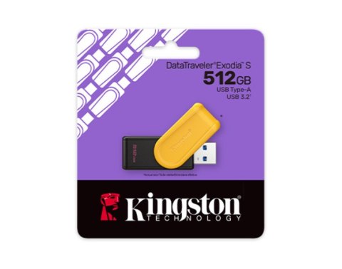 Kingston USB Flash Drive | DataTraveler Exodia S | 512 GB | USB 3.2 Gen 1 | Black/Yellow Kingston USB Flash Drive | DataTraveler Exodia S | 512 GB | USB 3.2 Gen 1 | Black/Yellow