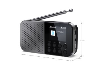 Sharp DR-P520(GY) OSAKA Pocket/Handheld Portable Digital Radio, Grey | Sharp