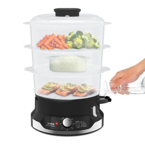 TEFAL Food Steamer VC204810 Ultracompact Black 800 W Capacity 9 L Number of baskets 3 TEFAL Food Steamer VC204810 Ultracompact Black 800 W Capacity 9 L Number of baskets 3