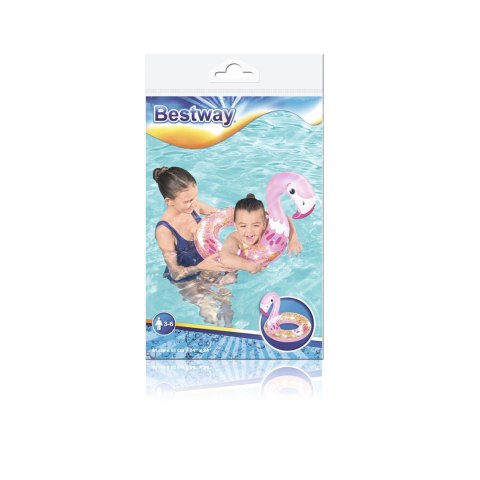 Bestway Bestway 36306 Kółko do pływania z brokatem Flaming 61cm x 61cm Bestway Bestway 36306 Kółko do pływania z brokatem Flaming 61cm x 61cm