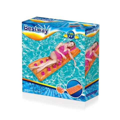 Bestway Bestway 43015 DMUCHANY MATERAC PLAŻOWY 188cm x 71cm POMARAŃCZ Bestway Bestway 43015 DMUCHANY MATERAC PLAŻOWY 188cm x 71cm POMARAŃCZ