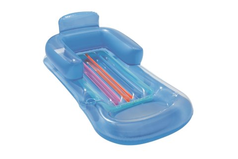 Bestway Bestway 43028 Dmuchany materac plażowy z oparciem i podłokietnikami Niebieski 1.61m x 84cm Bestway Bestway 43028 Dmuchany materac plażowy z oparciem i podłokietnikami Niebieski 1.61m x 84cm