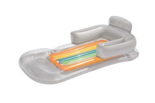 Bestway Bestway 43028 Dmuchany materac plażowy z oparciem i podłokietnikami Srebrna 1.61m x 84cm