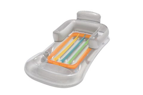Bestway Bestway 43028 Dmuchany materac plażowy z oparciem i podłokietnikami Srebrna 1.61m x 84cm Bestway Bestway 43028 Dmuchany materac plażowy z oparciem i podłokietnikami Srebrna 1.61m x 84cm