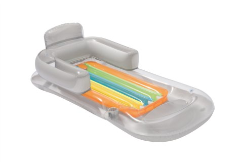 Bestway Bestway 43028 Dmuchany materac plażowy z oparciem i podłokietnikami Srebrna 1.61m x 84cm Bestway Bestway 43028 Dmuchany materac plażowy z oparciem i podłokietnikami Srebrna 1.61m x 84cm