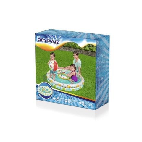 Bestway Bestway 51124 Zestaw Basenik dmuchany do pływania 1.22m x 20cm, Koło 46cm, Piłka 27cm