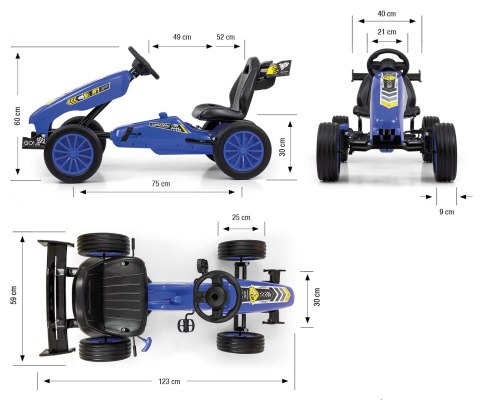 Milly Mally Gokart na pedały Rocket Navy Milly Mally Gokart na pedały Rocket Navy