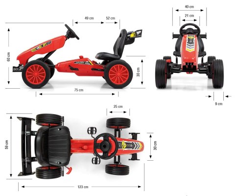 Milly Mally Gokart na pedały Rocket Red Milly Mally Gokart na pedały Rocket Red