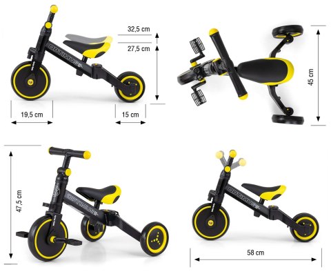 Milly Mally Rowerek 3w1 Optimus Black Milly Mally Rowerek 3w1 Optimus Black