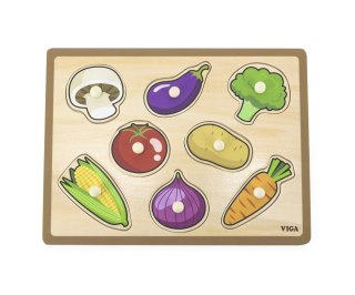 Viga Viga 44578 Puzzle na podkładce z uchwytami - warzywa