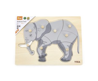 Viga Viga 44601 Puzzle na podkładce z uchwytami - Słoń