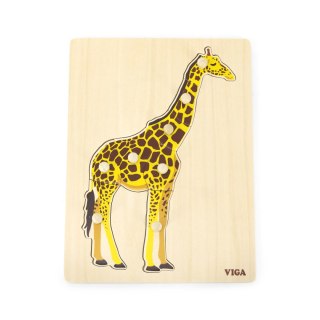 Viga Viga 44605 Puzzle na podkładcez uchwytami - Żyrafa