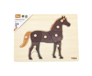 Viga Viga 44607 Puzzle na podkładce z uchwytami - Koń