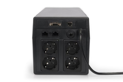 Digitus | Line-Interactive UPS | Line-Interactive UPS DN-170074, 1000VA, 600W, 2x akumulator 12V/7Ah, 4x gniazdo CEE 7/7, 2x RJ4 Digitus | Line-Interactive UPS | Line-Interactive UPS DN-170074, 1000VA, 600W, 2x akumulator 12V/7Ah, 4x gniazdo CEE 7/7, 2x RJ4