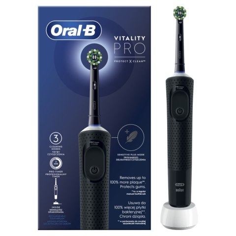 Oral-B | D103 Vitality Pro | Elektryczna szczoteczka do zębów | Akumulatorowa | Dla dorosłych | ml | Liczba główek | Czarna | Li Oral-B | D103 Vitality Pro | Elektryczna szczoteczka do zębów | Akumulatorowa | Dla dorosłych | ml | Liczba główek | Czarna | Li