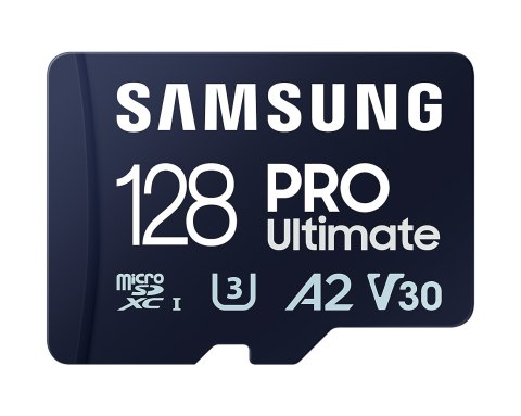 Samsung | Karta microSD z czytnikiem kart | PRO Ultimate | 128 GB | Karta pamięci microSDXC | Pamięć flash klasy U3, V30, A2 Samsung | Karta microSD z czytnikiem kart | PRO Ultimate | 128 GB | Karta pamięci microSDXC | Pamięć flash klasy U3, V30, A2