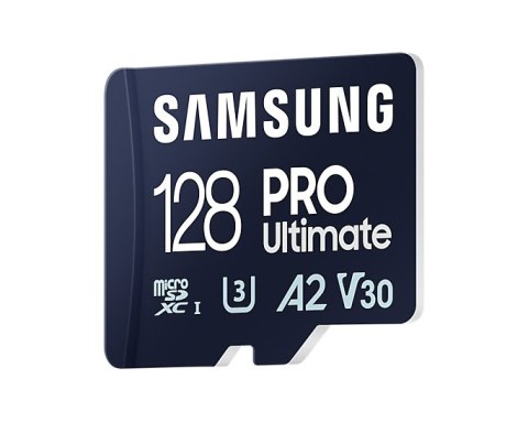 Samsung | Karta microSD z czytnikiem kart | PRO Ultimate | 128 GB | Karta pamięci microSDXC | Pamięć flash klasy U3, V30, A2 Samsung | Karta microSD z czytnikiem kart | PRO Ultimate | 128 GB | Karta pamięci microSDXC | Pamięć flash klasy U3, V30, A2