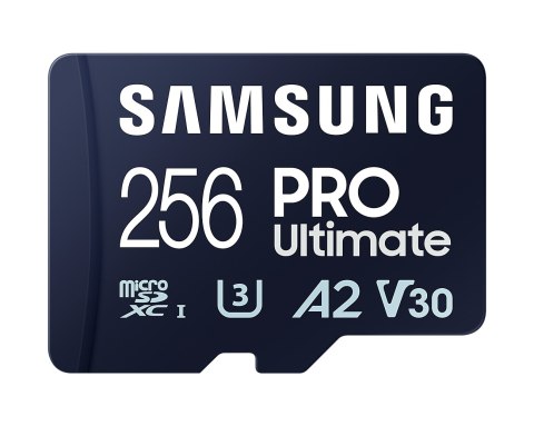 Samsung | Karta microSD z czytnikiem kart | PRO Ultimate | 256 GB | Karta pamięci microSDXC | Pamięć flash klasy U3, V30, A2 Samsung | Karta microSD z czytnikiem kart | PRO Ultimate | 256 GB | Karta pamięci microSDXC | Pamięć flash klasy U3, V30, A2