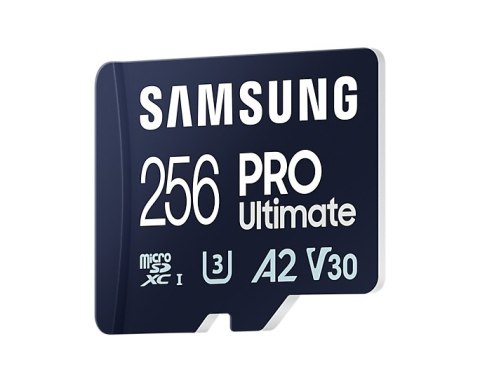 Samsung | Karta microSD z czytnikiem kart | PRO Ultimate | 256 GB | Karta pamięci microSDXC | Pamięć flash klasy U3, V30, A2 Samsung | Karta microSD z czytnikiem kart | PRO Ultimate | 256 GB | Karta pamięci microSDXC | Pamięć flash klasy U3, V30, A2