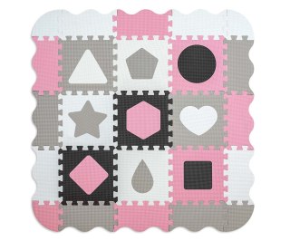 Milly Mally Mata piankowa puzzle Jolly 3x3 Shapes - Pink Grey