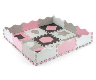 Milly Mally Mata piankowa puzzle Jolly 3x3 Shapes - Pink Grey
