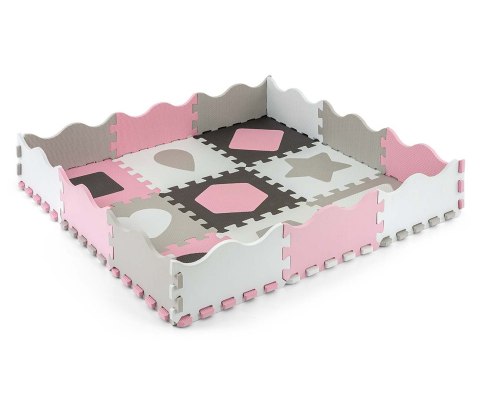 Milly Mally Mata piankowa puzzle Jolly 3x3 Shapes - Pink Grey Milly Mally Mata piankowa puzzle Jolly 3x3 Shapes - Pink Grey