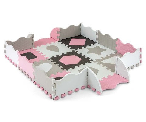 Milly Mally Mata piankowa puzzle Jolly 3x3 Shapes - Pink Grey Milly Mally Mata piankowa puzzle Jolly 3x3 Shapes - Pink Grey