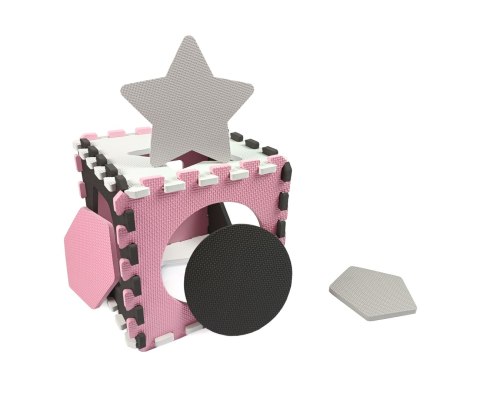 Milly Mally Mata piankowa puzzle Jolly 3x3 Shapes - Pink Grey Milly Mally Mata piankowa puzzle Jolly 3x3 Shapes - Pink Grey