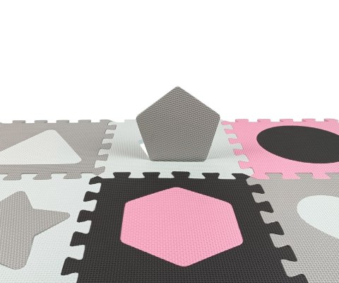 Milly Mally Mata piankowa puzzle Jolly 3x3 Shapes - Pink Grey Milly Mally Mata piankowa puzzle Jolly 3x3 Shapes - Pink Grey
