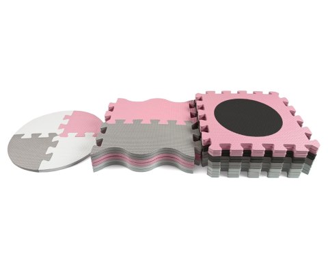 Milly Mally Mata piankowa puzzle Jolly 3x3 Shapes - Pink Grey Milly Mally Mata piankowa puzzle Jolly 3x3 Shapes - Pink Grey