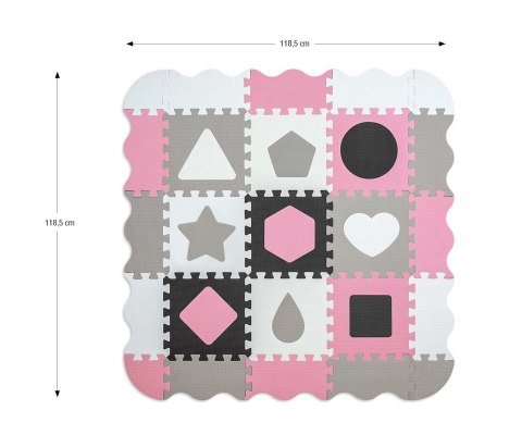 Milly Mally Mata piankowa puzzle Jolly 3x3 Shapes - Pink Grey Milly Mally Mata piankowa puzzle Jolly 3x3 Shapes - Pink Grey