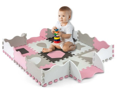 Milly Mally Mata piankowa puzzle Jolly 3x3 Shapes - Pink Grey Milly Mally Mata piankowa puzzle Jolly 3x3 Shapes - Pink Grey
