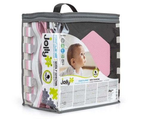 Milly Mally Mata piankowa puzzle Jolly 3x3 Shapes - Pink Grey Milly Mally Mata piankowa puzzle Jolly 3x3 Shapes - Pink Grey