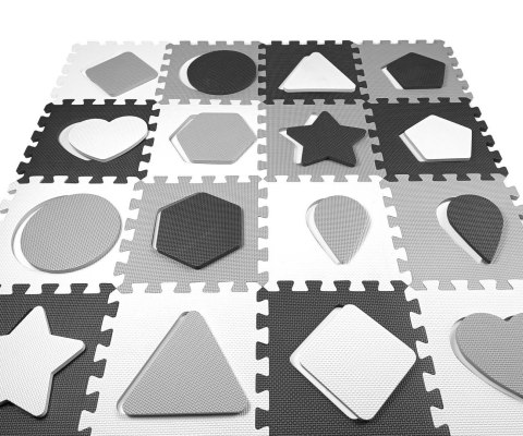 Milly Mally Mata piankowa puzzle Jolly 4x4 Shapes - Grey Milly Mally Mata piankowa puzzle Jolly 4x4 Shapes - Grey