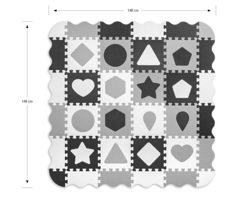 Milly Mally Mata piankowa puzzle Jolly 4x4 Shapes - Grey Milly Mally Mata piankowa puzzle Jolly 4x4 Shapes - Grey